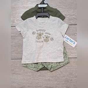 New Carter's 3 Piece Kids Happy Little Cutie T-Shirt With Shorts And Onesis